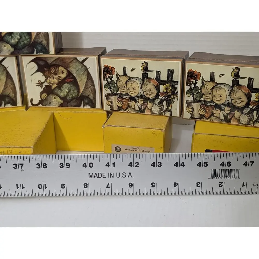 Lot of 5 Vintage Reuge Hummel Music Boxes Swiss Movement Boxed